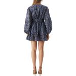 Bardot Kiera Floral Long Sleeve Wrap Minidress Women's 10 Black Blue NWT Photo 1