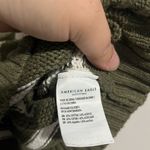 American Eagle  Outfitters Green and White V-Neck Sweater Photo 2