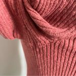 Madewell  Sweater Cardigan Top Scoopneck Cropped Buttons Front Textured Rust Pink Photo 9