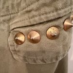 Gianni Bini Military Utility Cargo Vest Women's Medium Olive Studded Boho Hippie Photo 3