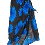 In Gear Ocean Blue Black Floral Fringe Multiway Swim Cover Photo 0