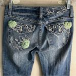 Miss Me  Thick Stitch Embellished‎ Floral Denim Capris Photo 8
