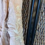 April Cornell Linen Blend Cardigan with Embroidery Size XS Tan Photo 1