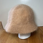 DNY Hat Cloche Fitted Womens One Size Beige Angora Fuzzy Bell Bucket Winter Photo 0