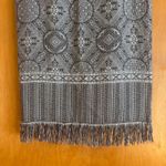 Dress Barn ‎ Maxi Skirt S Gray White Black Fringe Tile Print Rayon Blend Photo 1
