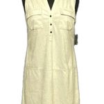 Alfani Women’s Henley Faux Suede Shift Dress Size 6 NWT Silver Photo 0