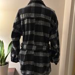 HYFVE Black and Gray Plaid Trench Coat Size M Photo 2