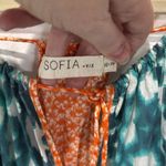 Sofia by ViX XS Romper Green Blue White Orange Tassel Tie Beach Cover Up Photo 1
