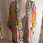 Tolani Red and Yellow Cardigan Tunic Cover Up Size M Photo 7