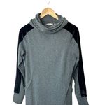 Soft Surroundings Moderne Cowl Neck Herringbone Sweater Dress Velvet Trim sz XS Photo 2