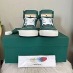 BUSCEMI Mid Sneaker, Women’s Italian Leather Hightop , Size 38 (Euro) Petrol NWT Green Photo 3