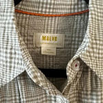 Anthropologie  Maeve Plaid Tan & White Tunic Button Shirt Women's Small Photo 3