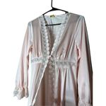 Vintage Ilise Stevens Light Pink Satin Prairie Style Long Robe Photo 4