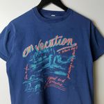 80s Distressed Vintage On Vacation T Shirt Blue Medium M USA Travel Leisure Logo Photo 10