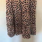 Amazon Women’s Small Tan Black Spotted Animal Print Midi Tiered Dress Photo 2