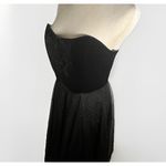 NWT Francesca's Dress Small Harriet Velvet Pearl Embellished Strapless Midi‎ Black Photo 3