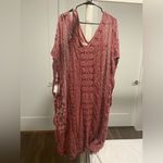 Indigo Blue 2 Piece  Lace Kaftan Dress in Dusty Rose Photo 3