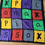 Paloma Picasso Multicolor Graphic Scarf made in Italy Vintage 35”X 35” Red Photo 1