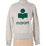 Isabel Marant  ÉTOILE Gray Green Logo Cotton Blend Pull Over Sweatshirt-FR36/US 4 Photo 0