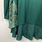 LOGO By Lori Goldstein LOGO Lori Goldstein Rayon Burnout Velvet Satin Hem Top Size Large Green Holiday Photo 4