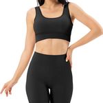 Athletic Set Biker Shorts & Sports Bra Black Size M Photo 0