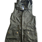 Rue 21  100% Cotton Olive Green Hooded Zip-Up‎ Vest Size S Photo 0
