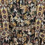 ZARA Chiffon Floral Semi Sheer Beaded Embellished Pleated Keyhole Top Medium Photo 8