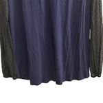 August Silk Women's Polka Dot Semi Sheer Blouse Navy Black Size L Photo 5