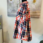 Old Navy  Boyfriend Shirt Women Size XXL Blue Red White Yellow Plaid 100% Cotton Photo 3