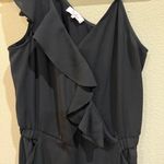 Parker Womens Black Ruffled V Neck Ruched Jumpsuit SZ 0 BHFO 7010 Photo 4