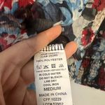 Elan  Vibrant Sheer Floral Tie-Front Work Blouse Size M Photo 6