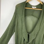 Umgee Sz Medium Green Ruffle Open Front Cardigan Sweater Hook Close Boho Cotton Photo 8