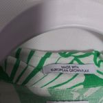 Nicole Miller  Green Tropical Flax Linen Short Sleeve Button Up Boxy Blouse Sz M Photo 5