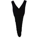 Alice + Olivia  Slinky Ruched Shimmer Dress Sparkle Black Gold Size Small Photo 1