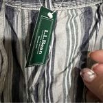 NWT L.L. Bean 100% Linen Raw Indigo Blue Pin Striped Breezy Wide Leg Pants Size 12P Photo 5