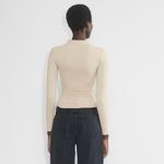 Aritzia Contour Ruched Mockneck Longsleeve Oat Beige Photo 2