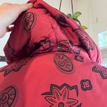 L.L.Bean Water Resistant Printed Pullover Hooded Utility Jacket Size Large Red Photo 6