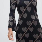 Ted Baker  Uzeniaa Glitter Heart Knit Swing Dress Black Rose Gold Metallic 0 Photo 2
