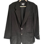 Donna Karan T1 90s‎ VTG DKNY Silk Blazer Career Jacket Business Casual Black Size 14 Photo 0