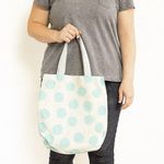 Urban Outfitters Blue Polka Dot Canvas Tote Bag. Photo 0