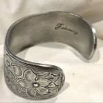 VINTAGE SALISBURY Floral Engraved Pewter Cuff Photo 8