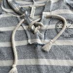 Blue Gray Striped Women's Hoodie Wildwood NJ size S Photo 3