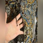 No Boundaries  Y2K Vintage Holographic Sequined Paisley Button Up Bell Sleeve Top Photo 10