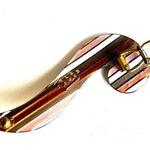 Vintage striped barrette stamped France Photo 2