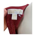 Michael Kors MICHAEL Top LARGE Red Crisscross Neck Metallic Holiday Sleeveless Photo 7