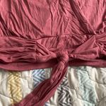 Lazy sundays  mauve crop tie front loose sleeve top long sleeve Photo 2