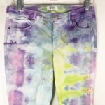Crown & Ivy Crown Ivy Size‎ 6 Pants Bada Boom Tie Dye Handmade Blue Pink Green Tie Hem 222 Photo 2