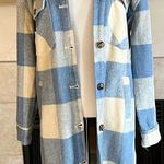 BLANK NYC  Blue Checkered The Come Back Shacket Photo 0