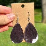 Handmade Faux leather cow Hyde  earrings  Photo 0