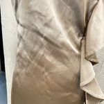 Calvin Klein Gold One Shoulder Ruffle Bodycon Mini Dress Womens Size 6 Glam Hoco Photo 12